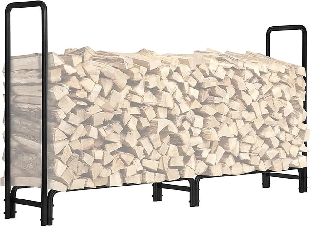 WISFOR Étagère à bois de chauffage en métal robuste - Capacité 295 kg