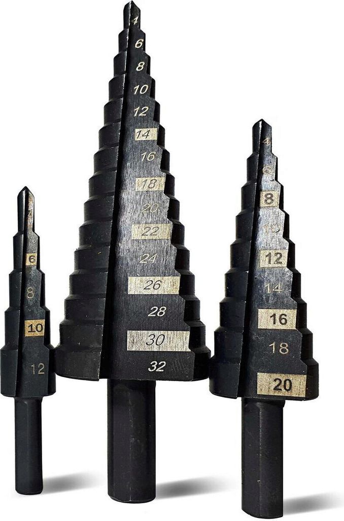 Richmann Step drills set 3 pcs 4-32 mm