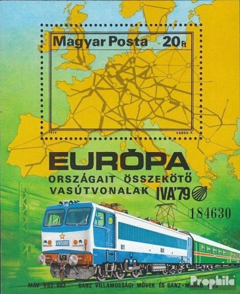 Briefmarken Ungarn 1979 Mi Block137A (kompl.Ausg.) postfrisch Entwicklung der Eisenbahn