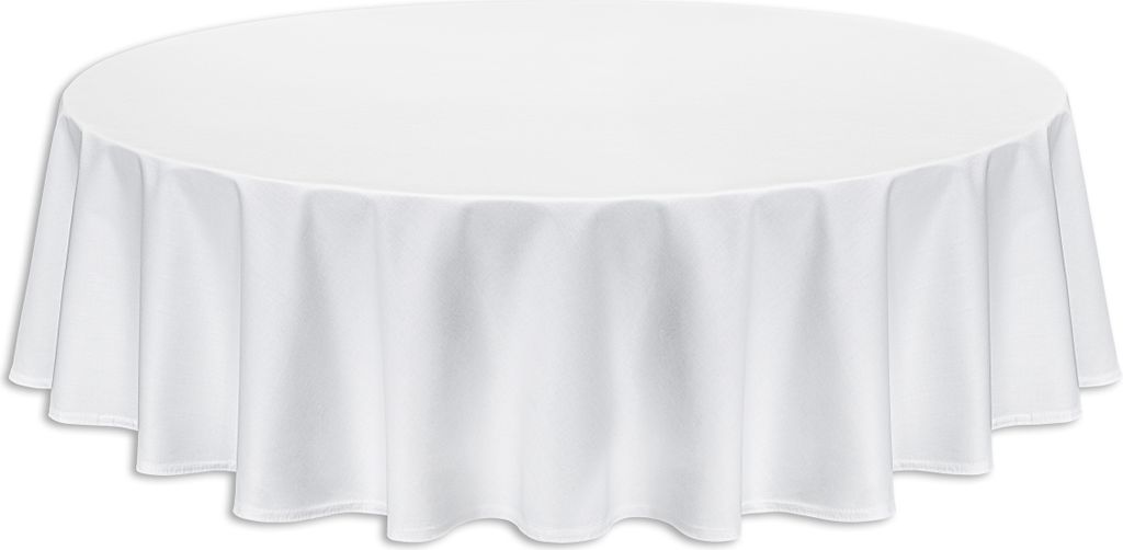 Tischdecke 160 cm Rund, weiß, 100% Baumwolle Produktbild 