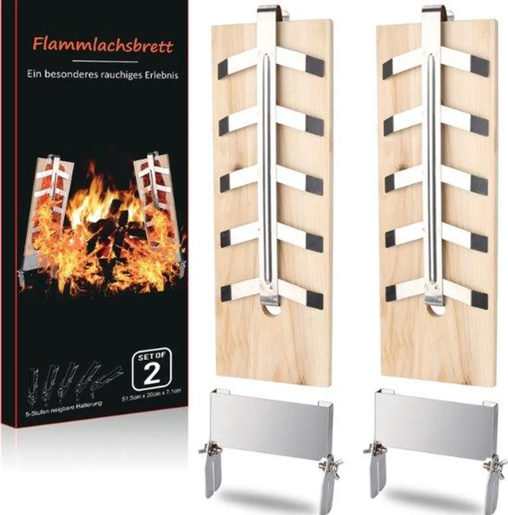 Planches à griller avec support en inox réglable - Système de fumage pro