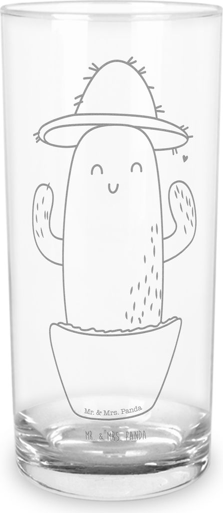 Mr. & Mrs. Panda Tumbler Kaktus Hut 200 ml - Transparent - Geschenk, Spruch, Motivation, Wasserbecher, Weltreise, Kakteen, Geschenkidee, Longdrinkg...