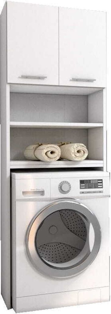 Badezimmerschrank Über Waschmaschine Hochschrank Regal Weiß Produktbild 