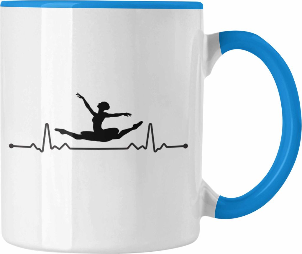 Trendation - Ballett Ballerina Tanzen Tasse Mädchen Geschenk Frauen Tänzerin Geschenkidee Kaffeetasse (Blau)