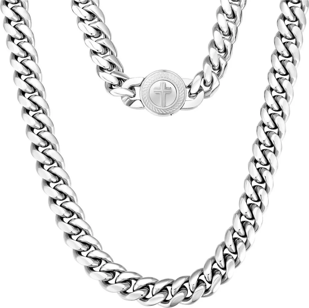 Collier Homme Acier Inox 12mm pour look Streetwear et Hip-Hop - 55cm