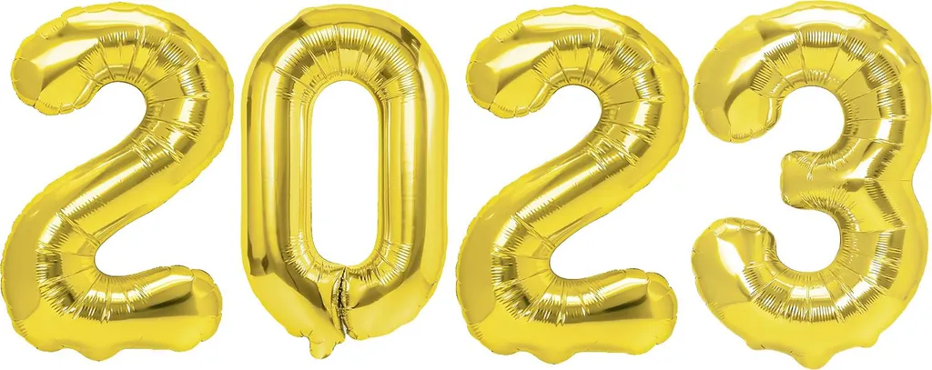 Ballon chiffre 2023 or 100 cm : kit décoration géant pour nouvel an