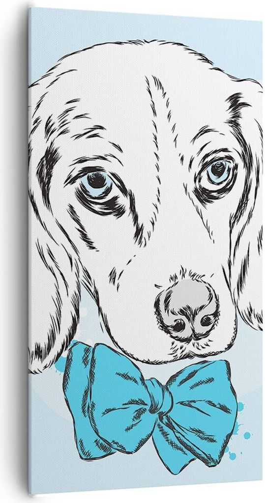 Bild auf Leinwand - Leinwandbild - Hund Labrador Auge Portrait - 65x120cm - Wand Bild - Wanddeko - Leinwanddruck - Bilder - Kunstdruck - Wanddekora...