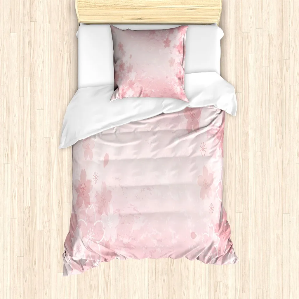 Set Copripiumino Shabby Chic 135x200 Fiori di Ciliegio Rosa ABAKUHAUS