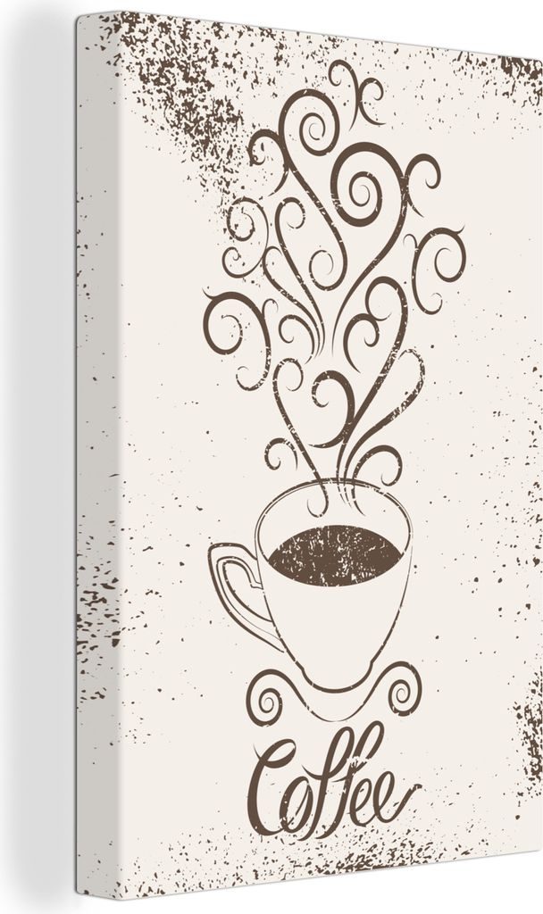 OneMillionCanvasses - Leinwandbilder - 90x140 cm, Vintage - Kaffee - Sprichwörter - Zitate, Wandbilder Kunstdruck Wanddekoration - Wandschmucke ...