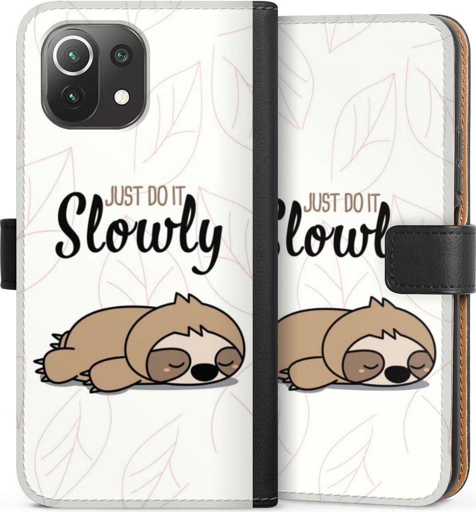 DeinDesign Klapphülle für Xiaomi Mi 11 Lite 5G NE Handytasche Lederhülle Tasche Faultier Tiere lazy sunday
