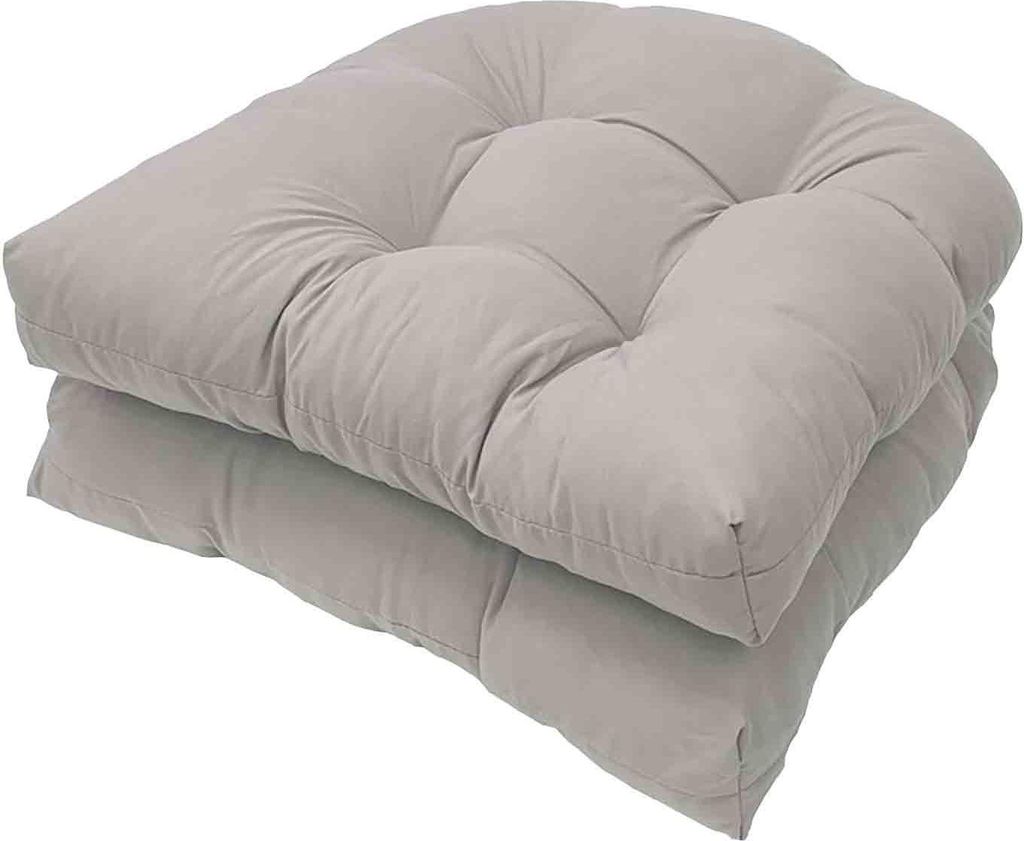 Sitzkissen für drinnen und draußen, 56 x 56 cm, 2er-Set, farbecht, wasserdicht, abnehmbarer Bezug, für Garten, Terrasse