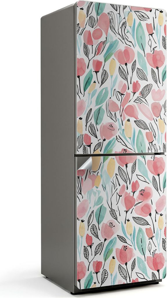 Zarte Wandstruktur – Kühlschrank Aufkleber – Klebefolie Kühlschrank – Kühlschrank Nachbildung – Kühlschrankfolie selbstklebend – Küc...