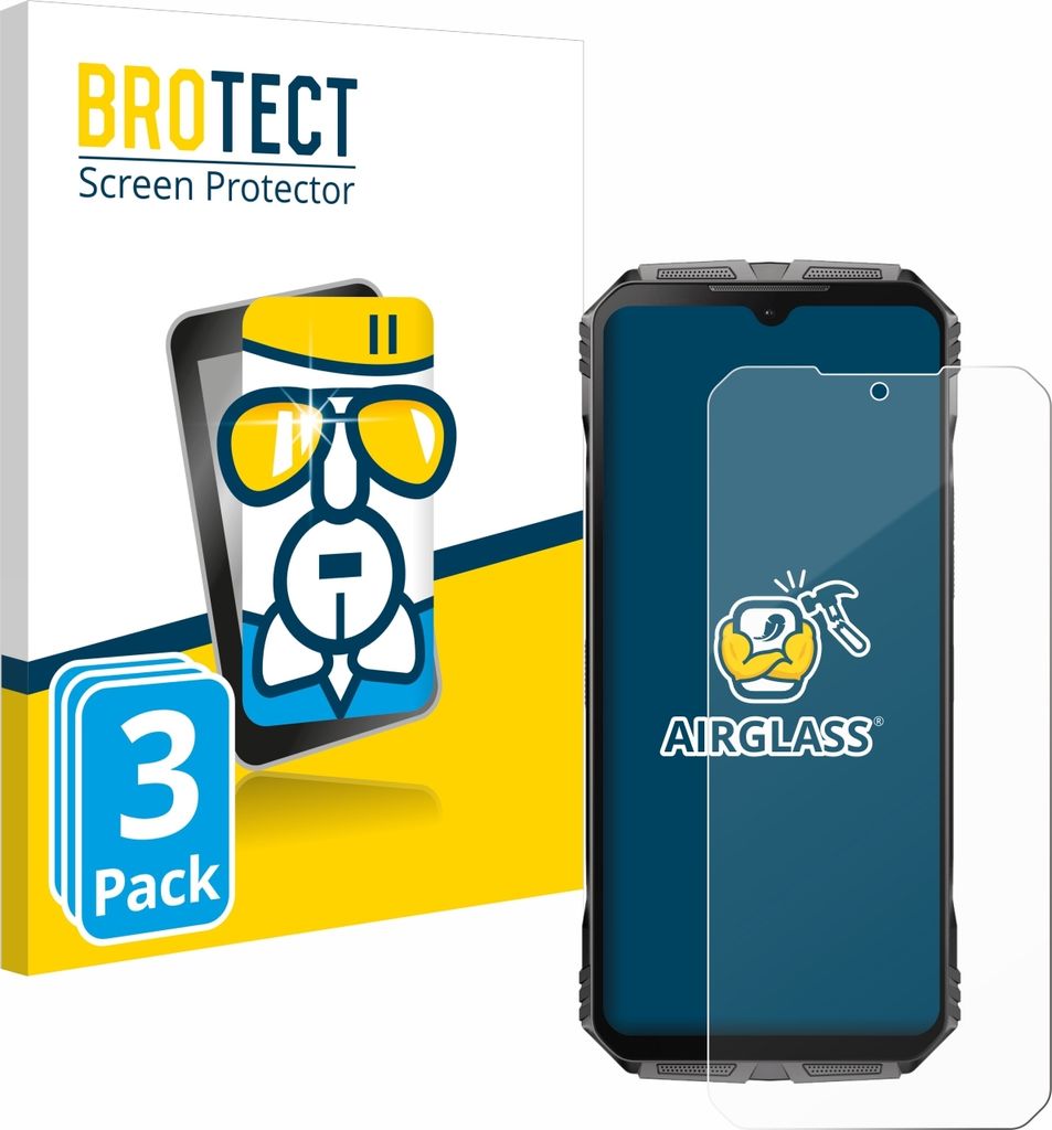 3x BROTECT Schutzglas für Doogee S Cyber Pro Schutzfolie Panzer Folie Glas Display Schutz klar