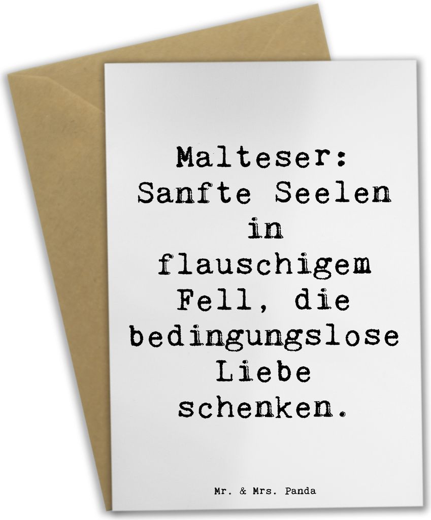 Mr. & Mrs. Panda valentinstagskarte Spruch Malteser Liebe - Weiß - Geschenk, Hundeliebhaber, Charakter, osterkarten, osterkarte, bedingungslose, s...