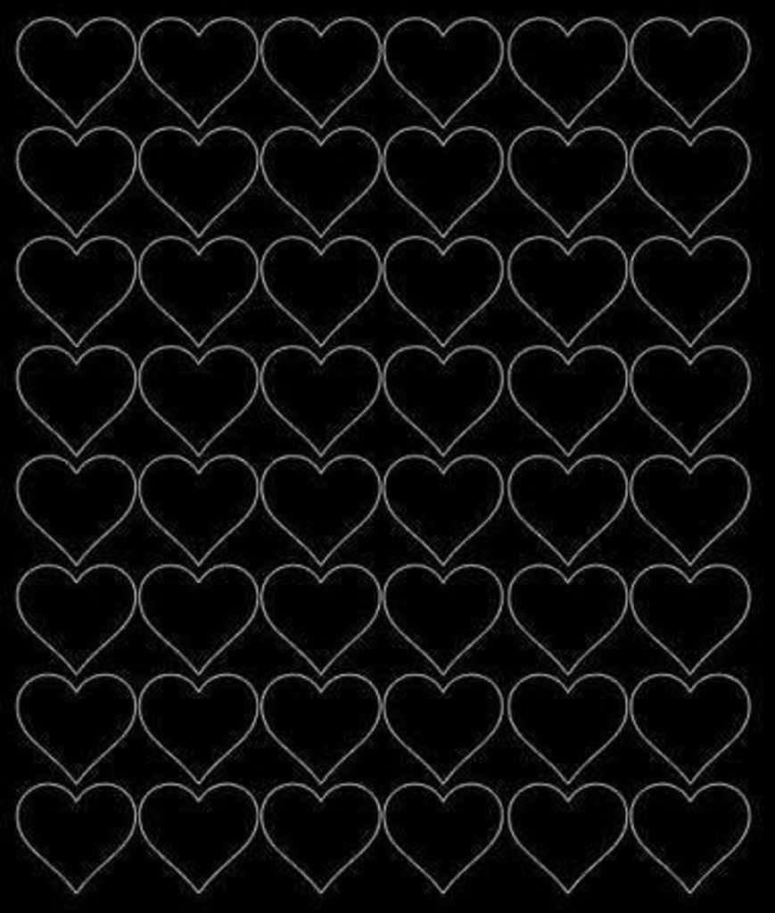 Valentinstag-Herzaufkleber, 3 cm, 48 Stück, Schwarz glänzend