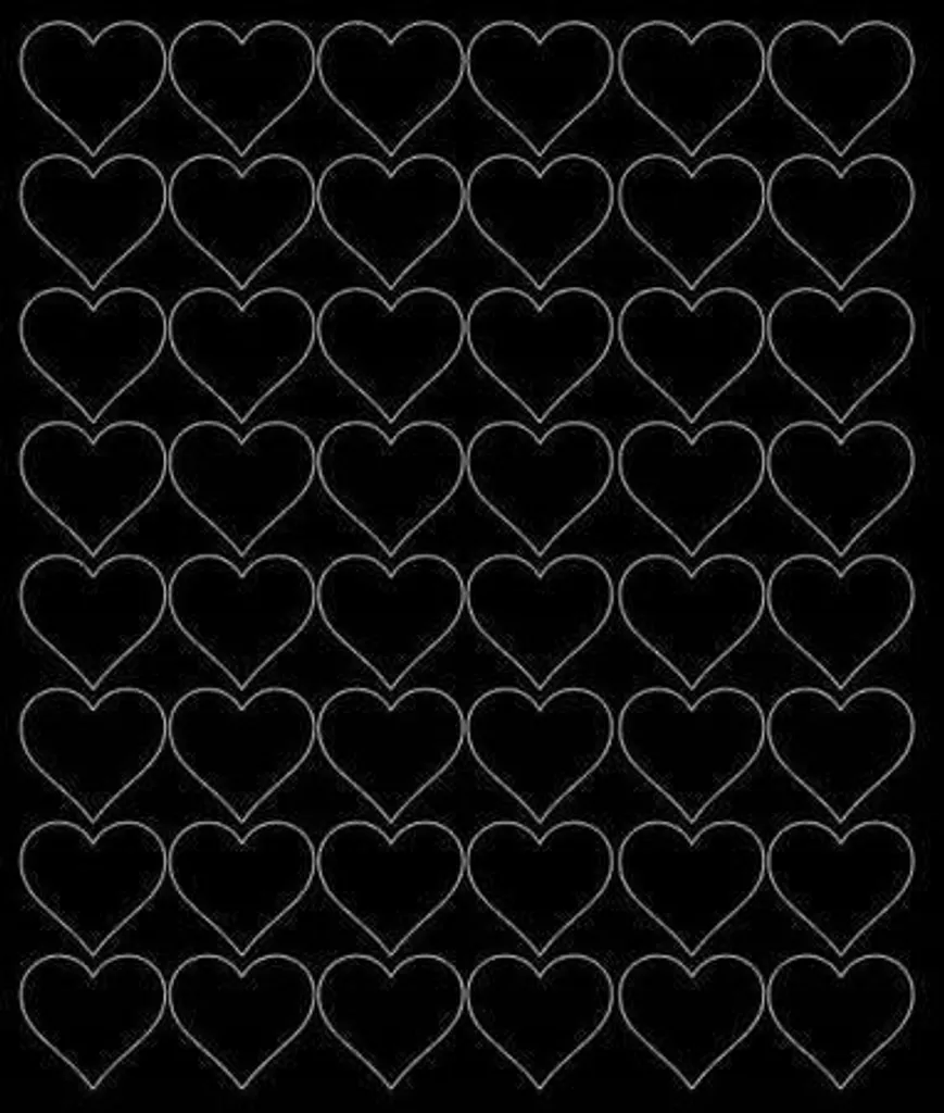 Adesivi San Valentino Cuore Nero Opaco 3cm | Set 48 Etichette Regalo