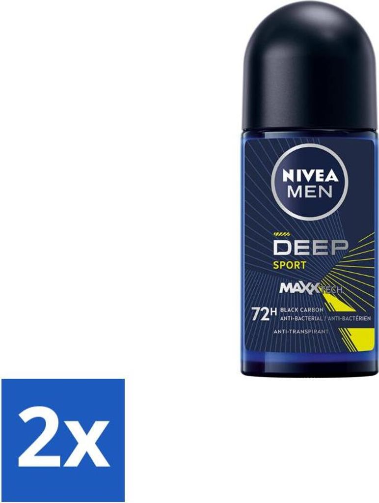 NIVEA MEN - Deodorant Roller - Deep Sport - 50 ml - Vorteilspack - 2 Stücke