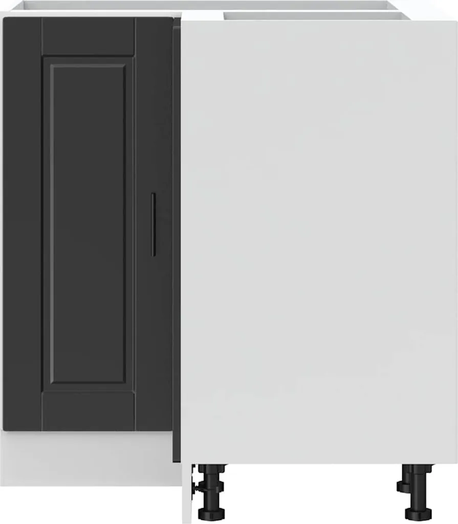 Base ad angolo per cucina Porto nero in legno