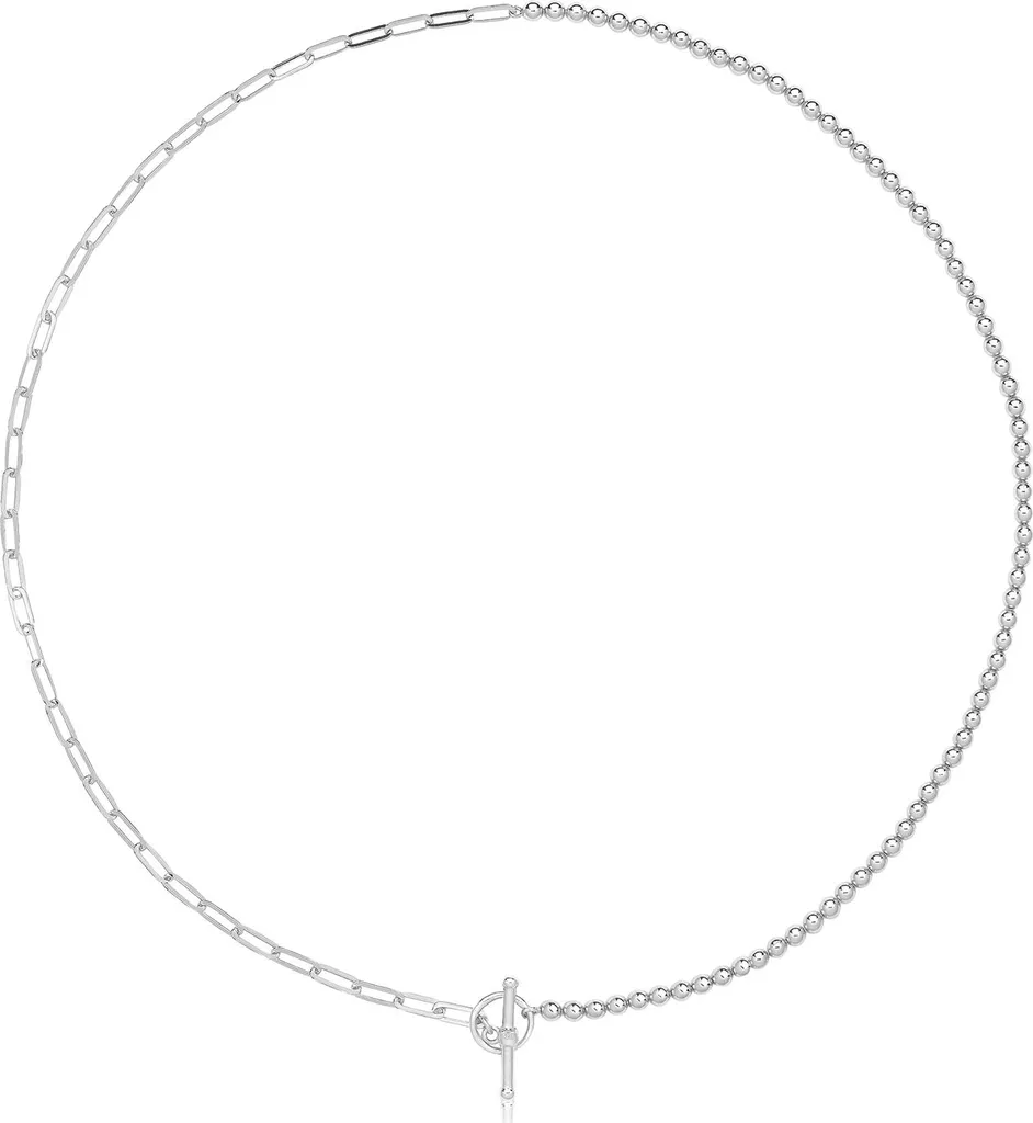 Collier Argent Rhodié Style Paperclip 46cm - Bijou Femme Chic 9g