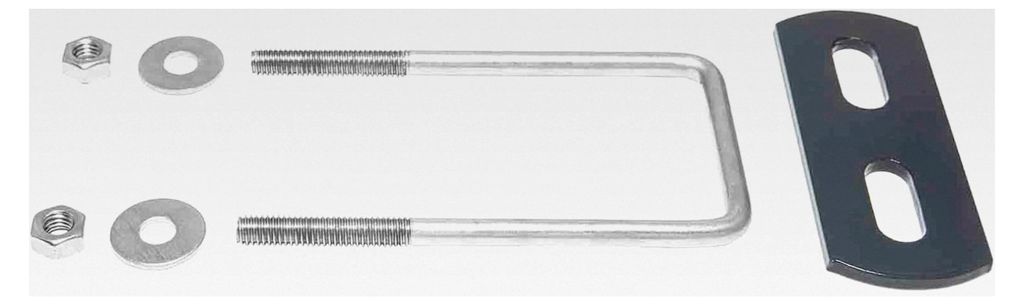 U-Bügel Montage Set aus Edelstahl Anthrazit 60 x 40 für Zaunpfosten