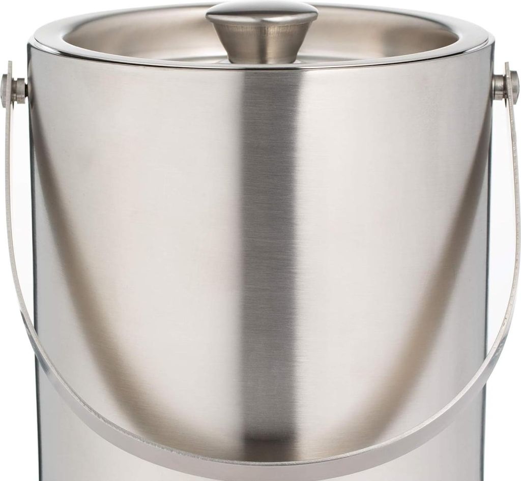 Robuste Eiskübel - Doppelte Wand Edelstahl - 1,5l - Silber