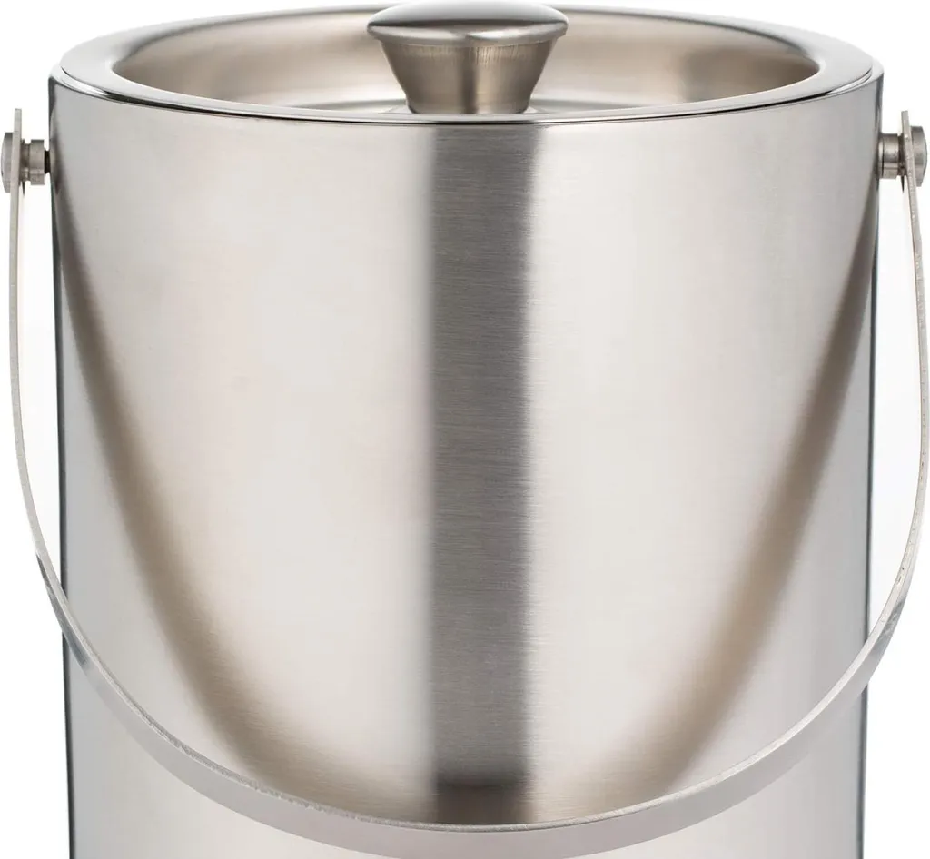 Seau à glace inox 1,5L anti-condensation à double paroi isolée argent