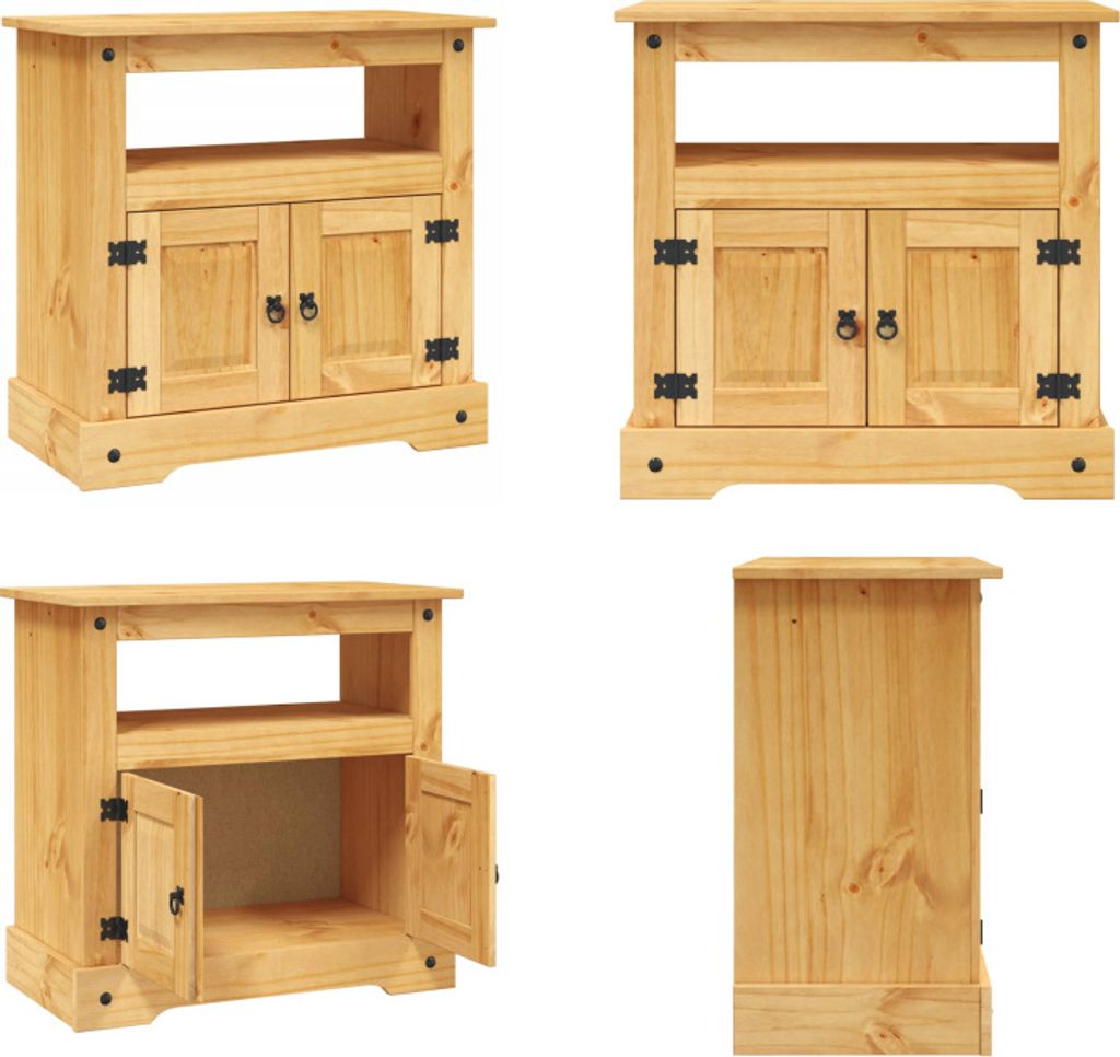 vidaXL TV Schrank im Mexiko Stil Kiefer Massiv Corona 80 x 43 x 78 cm - TV-Schrank - TV-Schränke - Fernsehmöbel - TV Möbel