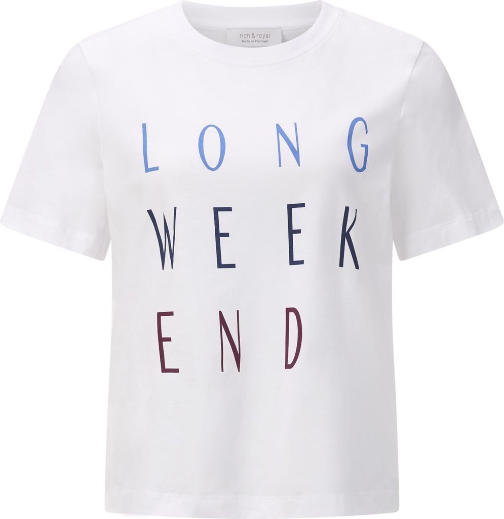 Rich & Royal Elegant Fit T-Shirt Long Week End white XL