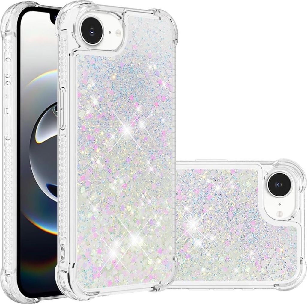 iPhone 16e / 17e Hülle - Coverup Liquid Glitzer Back Cover - Weiß