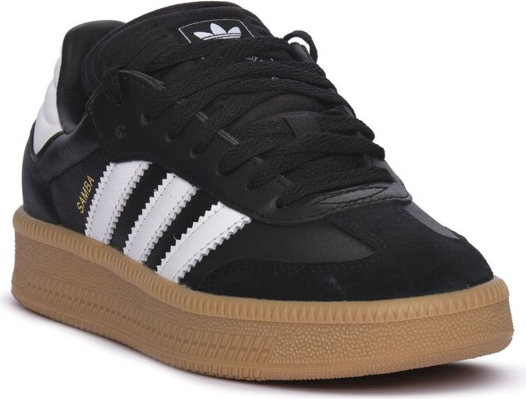 A studio shot of a single Adidas Samba Xlg shoe.