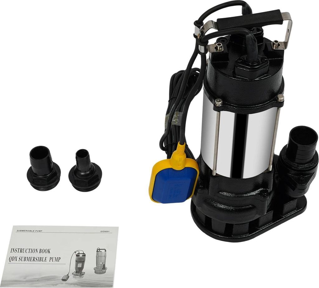 Abwasserpumpe - Tauchpumpe - 0,55 kW - Förderhöhe 15 m - Fördermenge 18 m³/h - Auslass 50 mm - Edelstahl - EU-Stecker