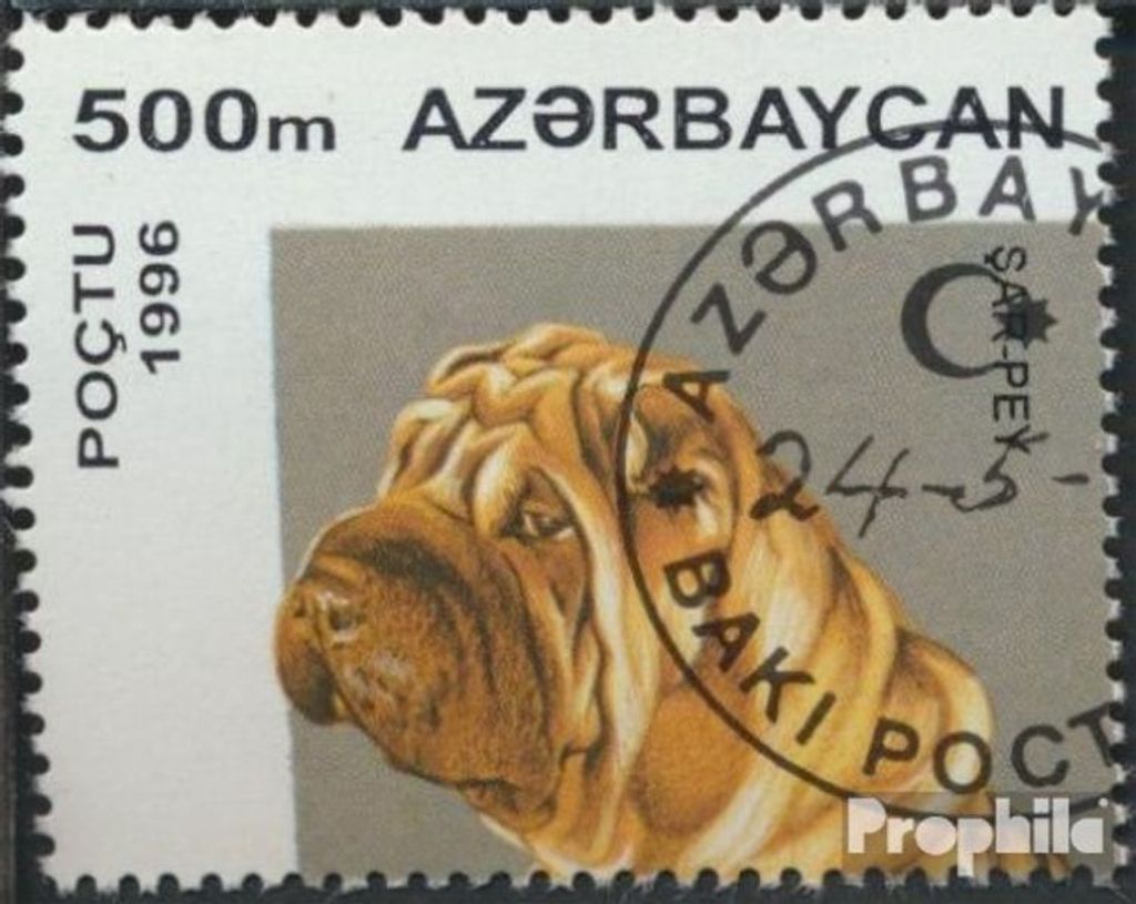 Briefmarken Aserbaidschan 1996 Mi 312 (kompl.Ausg.) gestempelt Hunde