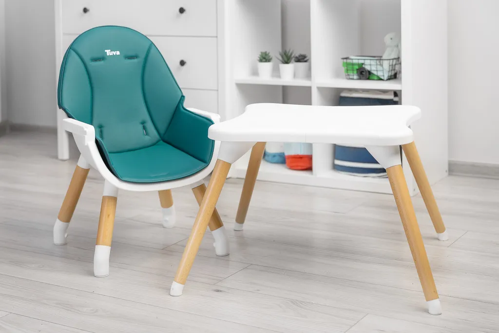 Seggiolone Design Scandinavo Caretero Tuva Verde Scuro 2in1 - 13