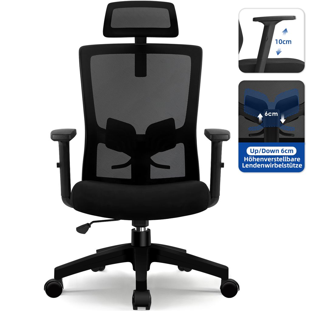 Marodic Bürostuhl Ergonomisch Drehstuhl Wippfunktion 90°- Produktbild 