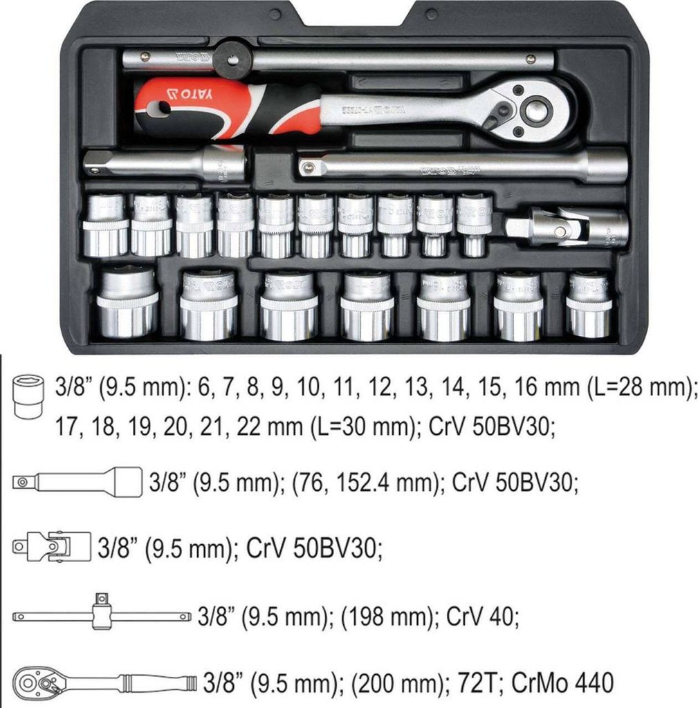Sada náradia Yato YT-38561 s 22 nástrojmi Obrázok produktu 9