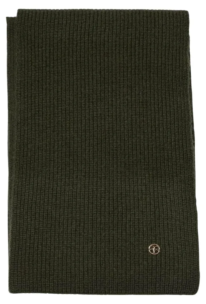 Écharpe en cachemire vert Bel Cashmere avec pompons pour femme chic