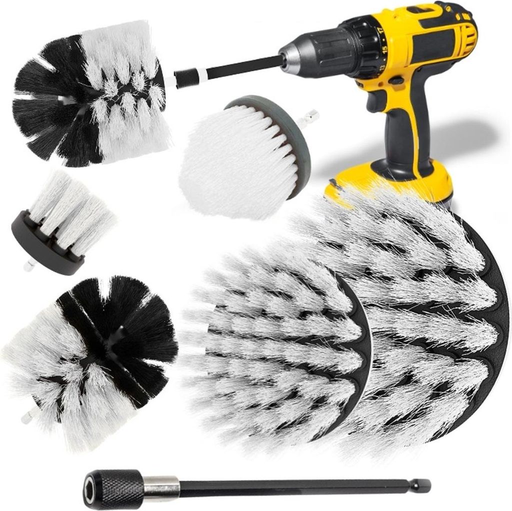 Stück Bohrer-Reinigungsbürste, Bürste für Bohrer, Auto, Fliesen, Teppich, Badewanne, Küche, Toilette, Weiß