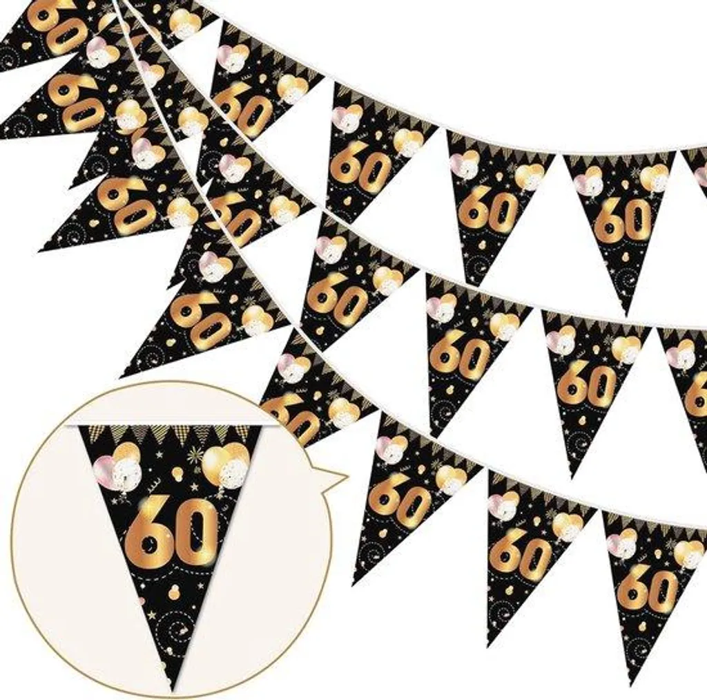 Décoration de Fête Sans Stress : Banderole Scintillante Or et Noire