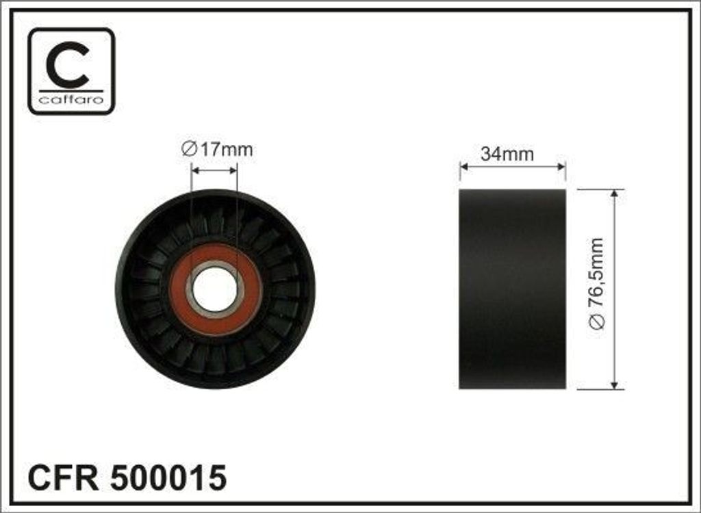CAFFARO 500015 Spannrolle Keilrippenriemen 77mm für AUDI A4 Avant (8E5, B6) für TOYOTA AVENSIS (T25) für HONDA CIVIC VII Hatchback (EU, EP, EV)