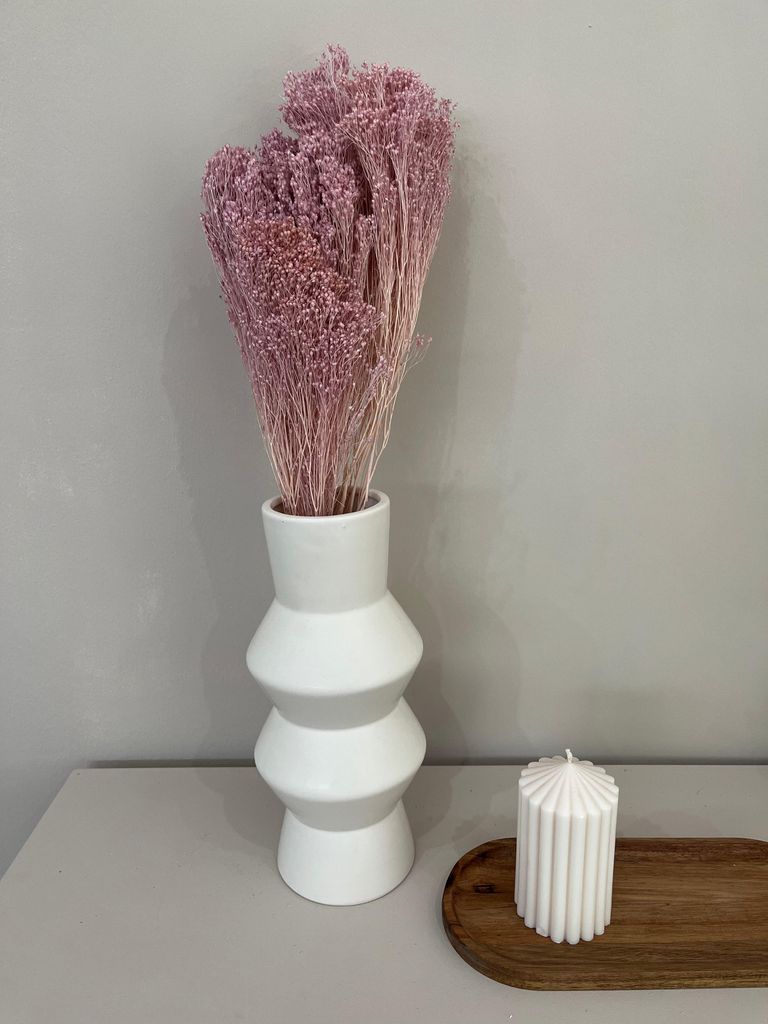 Broom Bloom – Getrocknete Trockenblume – 1 Bund (ca. 40-50cm) – Voluminöse Deko – Blüten in Rot, Weiß, Pink, Fuchsia, Braun, Lila oder S...