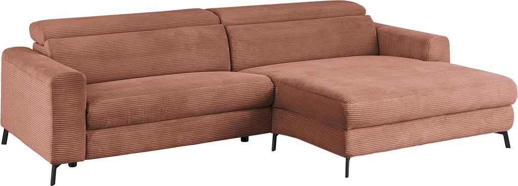 KAWOLA Sofa LAISKA Ecksofa Cord rost Longchair rechts