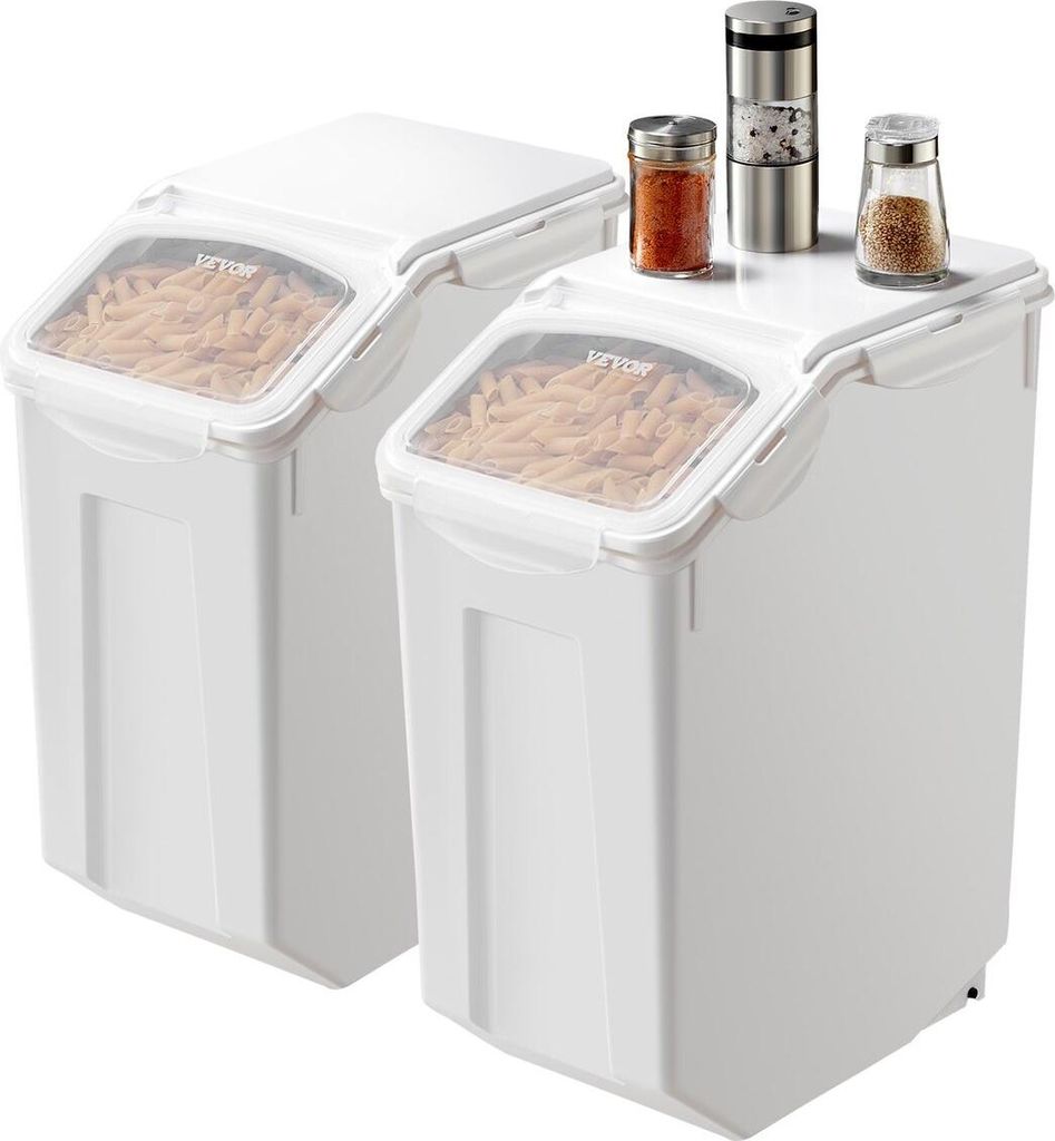 4.5Gal/20Lx2 Large Ingredient Storage Container Airtight Kitchen Flour Bin