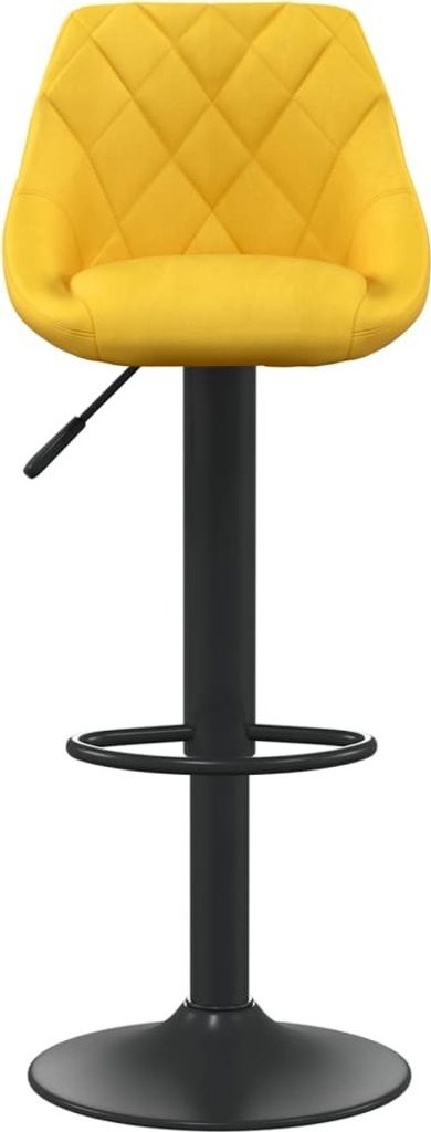 "Winterschlussverkauf "1 Pcs Barhocker - CLORIS - Barstuhl - Optimal Komfort, Senfgelb Samt - 46 x 44 x (82-103) cm - DEMöbel3194272