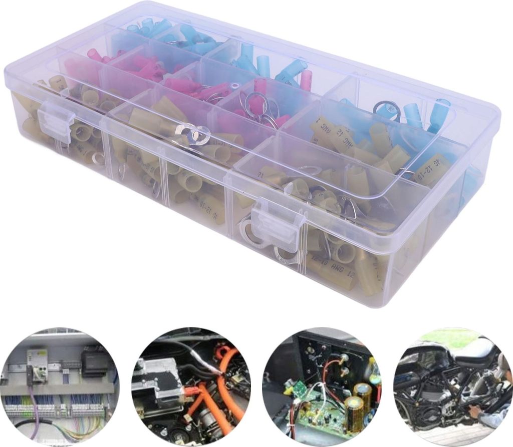 Wärmeschrumpfende Drahtverbinder, isolierte, wasserdichte Crimpklemmen-Set für Marine, Boot, Automobil, LKW, 240 Stück