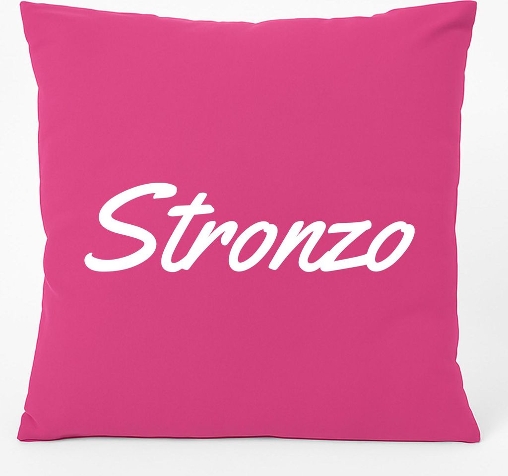 Huuraa Kissen Stronzo italienisch Schriftzug 40x40cm mit Füllung Fuchsia Baumwolle Dekokissen Geschenkidee