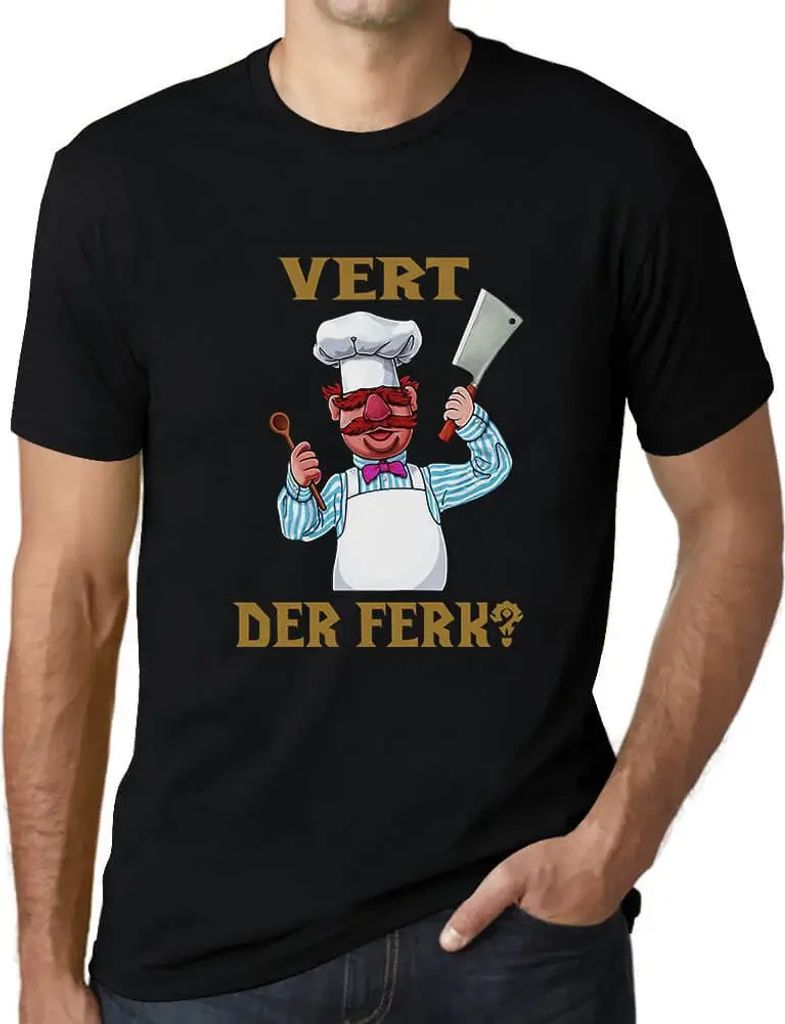 Herren Grafik T-Shirt Vert Der Ferk Chef Öko-Verantwortlich Vintage Jahrgang Kurzarm Lustige Druck Geburtstag Geschenk Mann