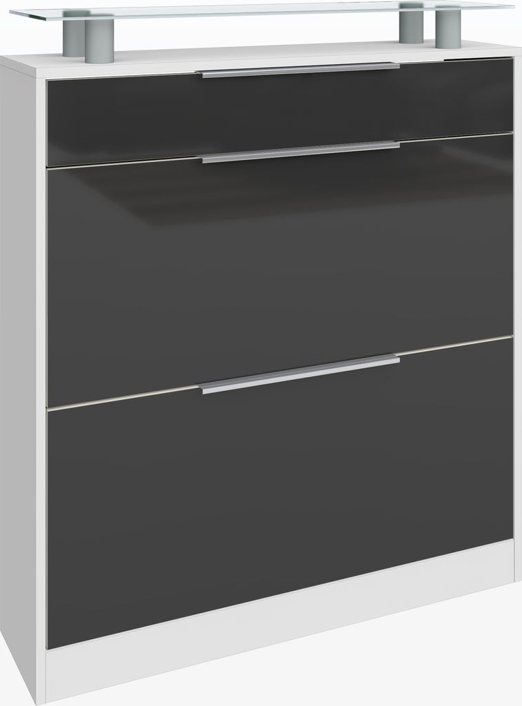 Schuhschrank "Oliva1" stehend, graphit-glänzend Produktbild 