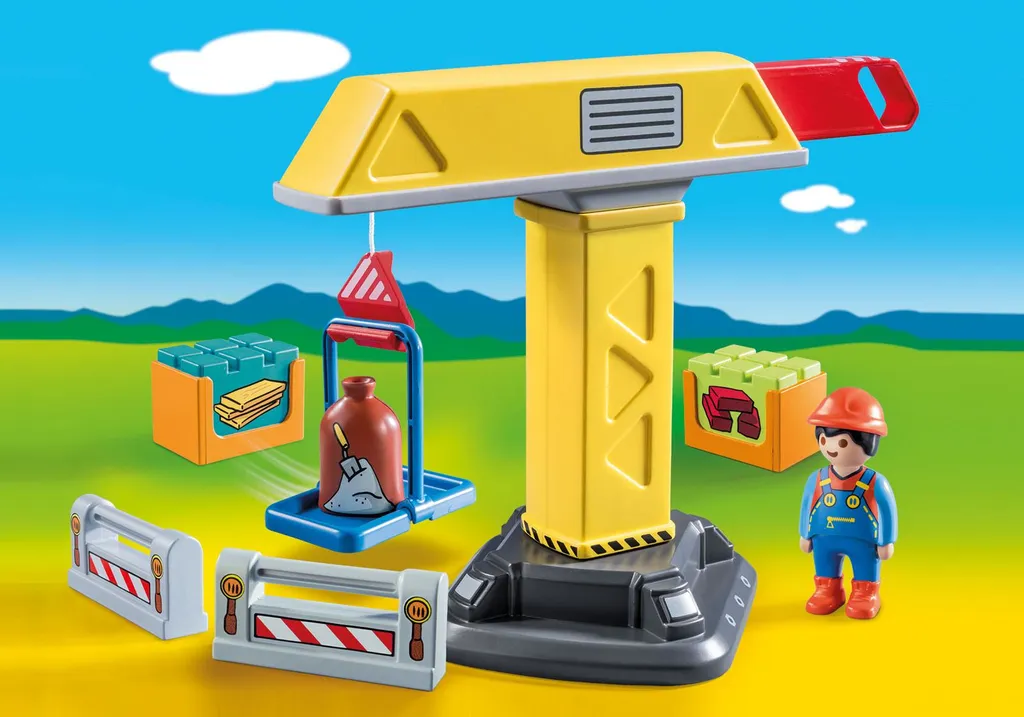 Grue de chantier jouet PLAYMOBIL 70165 pour petits bâtisseurs dès 4 ans