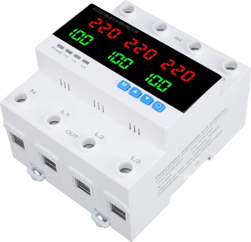 Commutateur automatique 100A 4 phases avec protection réglable intégrée