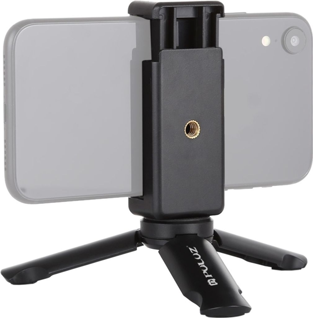 PULUZ Mini Plastic Tripod + Universal Phone Clamp Bracket, Für iPhone, Galaxy, Huawei, Xiaomi, Sony, HTC, Google und andere Smartphones